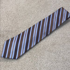 Jones New York 100% silk necktie - brown/blue/tan